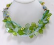 Blue & Green Porcelain Leverback Earrings