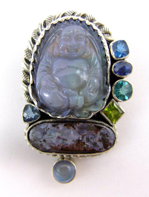 Amy Kahn Russell Opal Buddha Pin Pendant