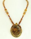 Paleozoic Era Ammonite Fossil Pin-Pendant Necklace