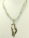Echo of the Dreamer Carved Lizard Necklace with Andean Opal