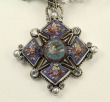 Antique Diamond Micro-Mosaic Necklace with Bird Design