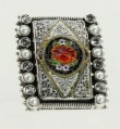 Antique Rectangular Micro-Mosaic Ring 