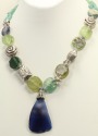 Antique Roman Glass Pendant Necklace  