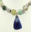 Antique Roman Glass Pendant Necklace  