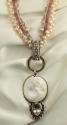 Antique Angel Skin Coral Cameo Necklace