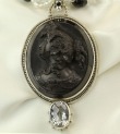 Antique Vulcanite & Whitby Jet Cameo Necklace--ORIGINALLY $1575.00