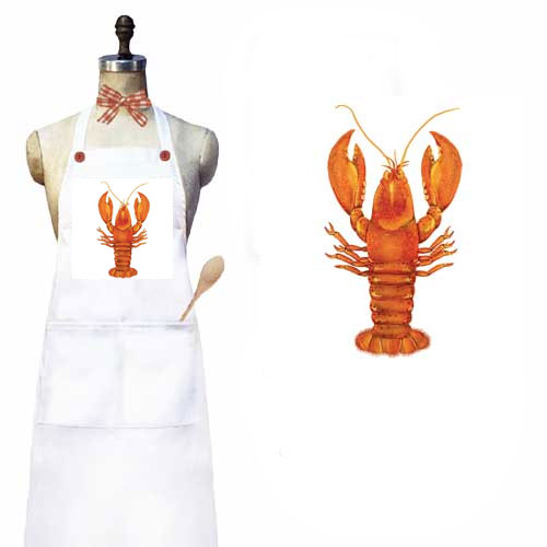 Lobster Cotton Apron with Pockets
