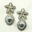 Aqua Sea Glass Post Earrings