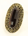 Smoky Quartz Aquitaine Ring--VERY LONG STATEMENT RING