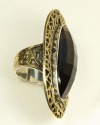 Mars & Valentine Smoky Quartz Aquitaine Ring--VERY LONG STATEMENT RING