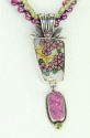 Mars & Valentine Vintage Asian Tile Pendant Necklace
