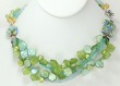  Asymmetrical Blue & Green Multi-Strand Necklace