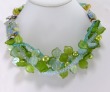  Asymmetrical Blue & Green Multi-Strand Necklace