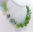  Asymmetrical Blue & Green Multi-Strand Necklace