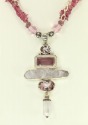 Platinum & Lavender Aura Crystal Pendant Necklace