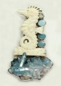 Blue Topaz & Aura Crystal Lever Back Dangle Earrings