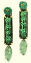 Bamboo Clip Earrings--RUSSIAN HAND PAINTING