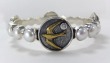 Mars & Valentine Bird Medallion Bangle with Pearls