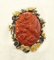 Carved Jasper Birds Pin-Pendant