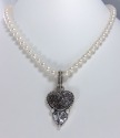 Black Drusy Double Heart Necklace