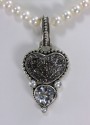 Black Drusy Double Heart Necklace