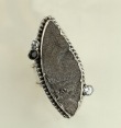 Ridged Long Black Drusy Ring
