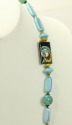 Hand Painting on Black Onyx with Fresh Water Pearls