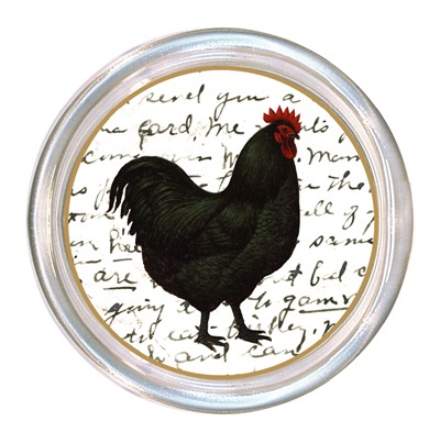 Black Rooster on French Writing