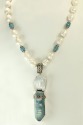 Blue Aura Crystal Pendant Necklace