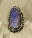 Boulder Opal with Sterling Silver Caviar
