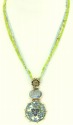 Green & Blue Czech Glass Pendant Necklace