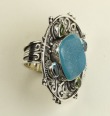 Blue Drusy Gemstone Ring