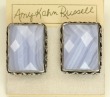 Amy Kahn Russell Blue Lace Agate Clip Earrings