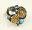 Blue Topaz Cluster Ring
