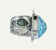 Echo of the Dreamer Faceted Blue Topaz Statement Ring