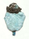 Carved Boulder Opal Fish with Aura Crystal