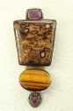 Boulder Opal Clip Earrings--COORDINATING PIN-PENDANT AVAILABLE