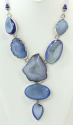 Brazilian Agate Drusy & Lapis Statement Necklace