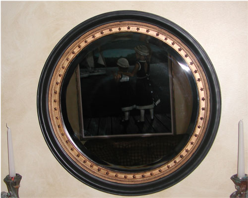 Brown/Gold Beveled Mirror