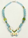 Cloisonne & Enamel Butterfly Pendant Necklace