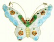 Cloisonne & Enamel Butterfly Pendant Necklace