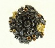 Czech Glass Button Ring with Gemstones--COORDINATING EARRINGS