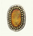 Hand Carved Amber Large Statement Ring