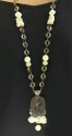 Carved Bone & Horn Long Pendant Necklace