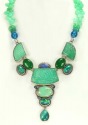 Carved Chrysoprase Statement Collar