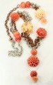 Carved Flower Clip Earrings