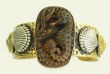 Carved Horn Seahorse Cuff with Shells