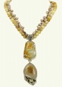 Echo of the Dreamer Carved Jade Necklace with Honey Opal  & Pearl Stranding