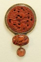 Carved Jasper Bird Ring with Vermeil