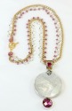 Carved Mother of Pearl Pendant Necklace